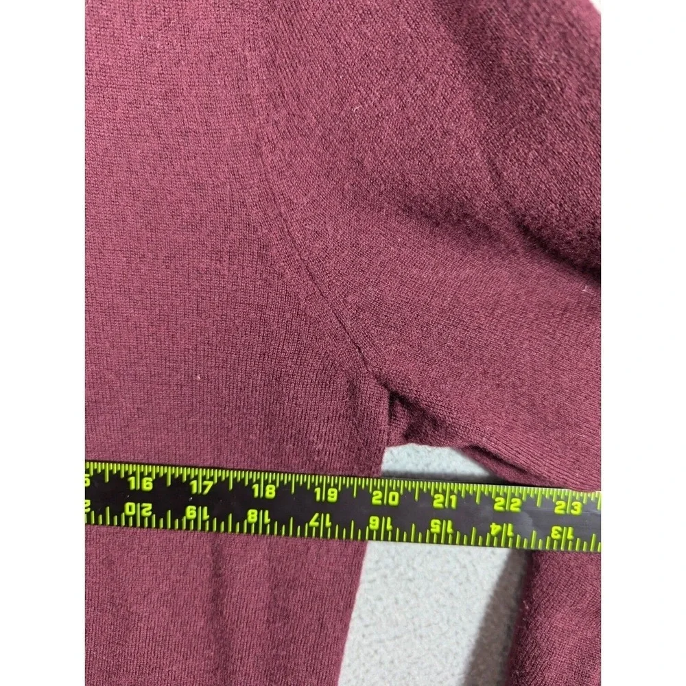 Banana Republic Sweater Men's L Merino Wool 1/4 Zip Button Preppy Stretch Maroon